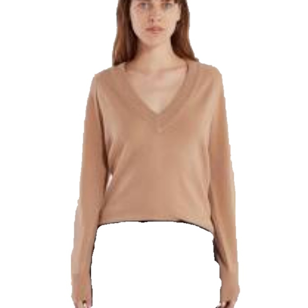 Cashmere sweater lord and Taylor size s v neck tan